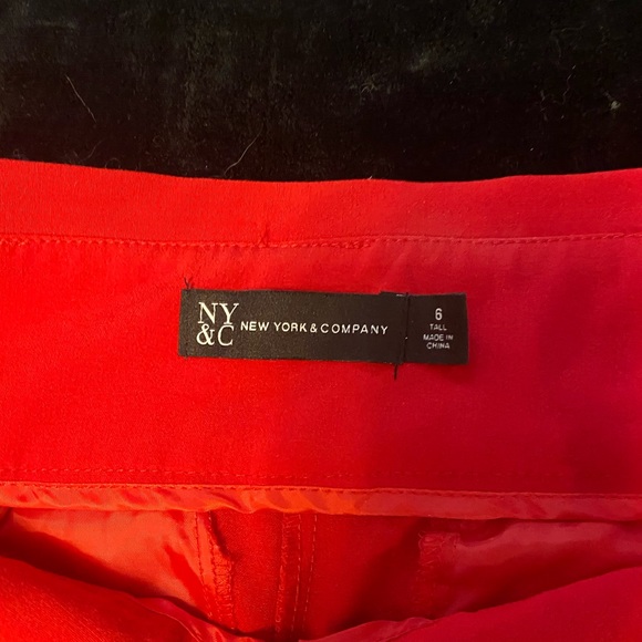 Red Wide Leg Tall Pants - Picture 2 of 3